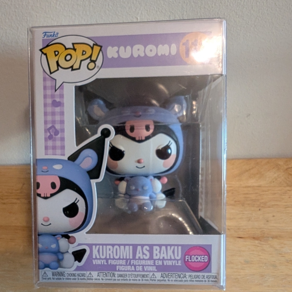 Funko Kuromi as Baku Flocked Vinyl Figure - Purple and Black